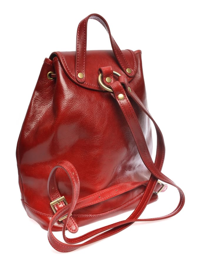 Anna Luchini Rood Rundleer Tas