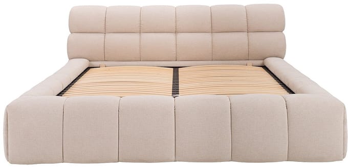 Vente-unique Bed met opbergruimte stof beige 200 x 200 cm