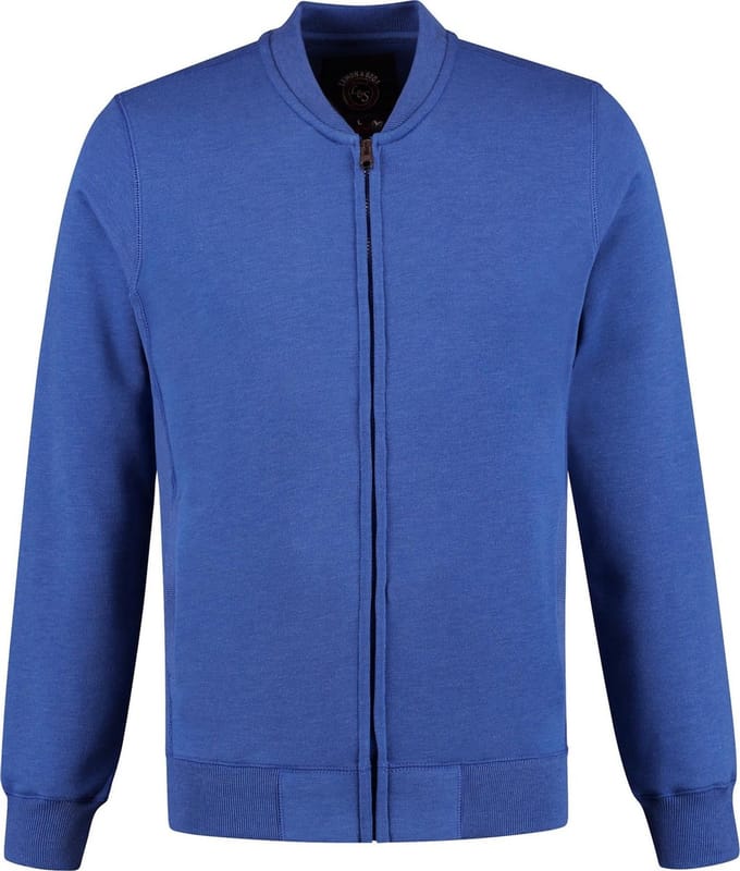 Lemon & Soda Unisex Heavysweat vest met rits blauw gemêleerd maat M
