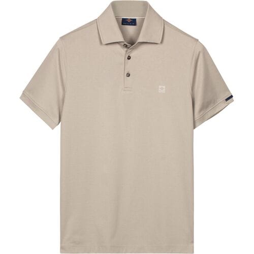 Baileys Polo Uni Color Jersey Cotton Blend Midden Grijs / male
