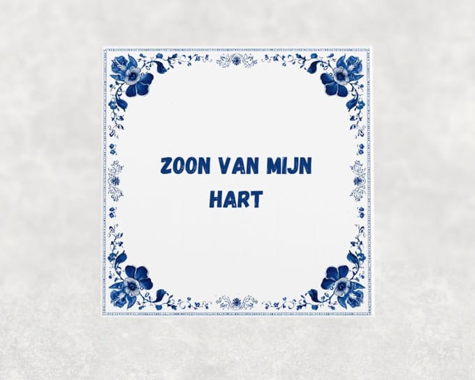 Spreuk tegel 15x15 cm Zoon van mijn hart