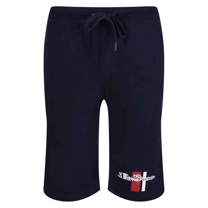 Ben Sherman Heren Logo Relaxed Fit Sweat Shorts (Marine)