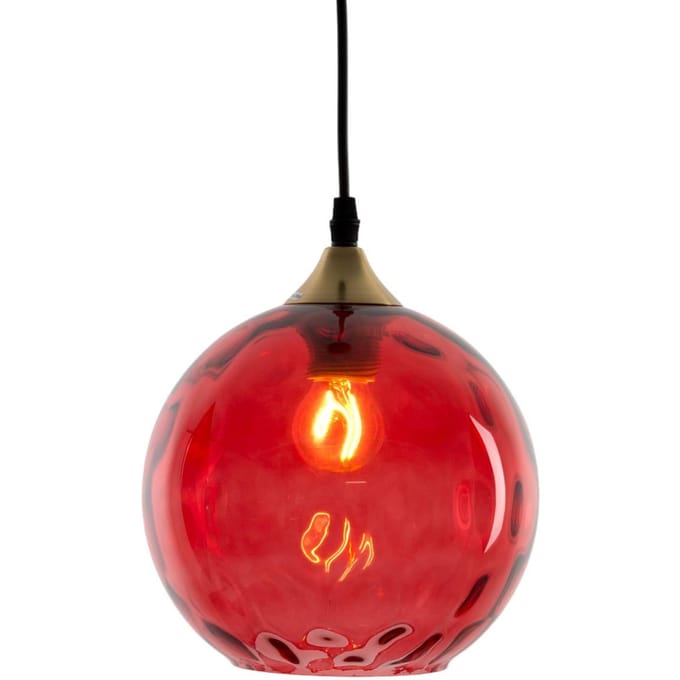 Holländer Hanglamp Roma 1-lamp glazen kap rood