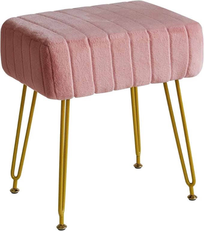 AHD® Kaptafel Stoel - Stoel - Kruk - Roze - 40cm x 30cm x 46cm