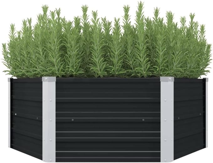 SNJY® Kweektafel - Kweekbak - Moestuinbak - 129 x 129 x 45 cm - Antraciet