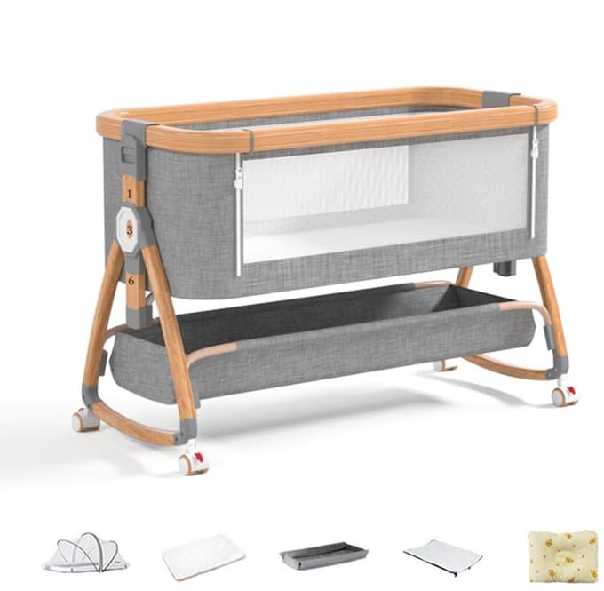 Cododo babybed voor veilig samen slapen met kokosvezel matras en luiertafel