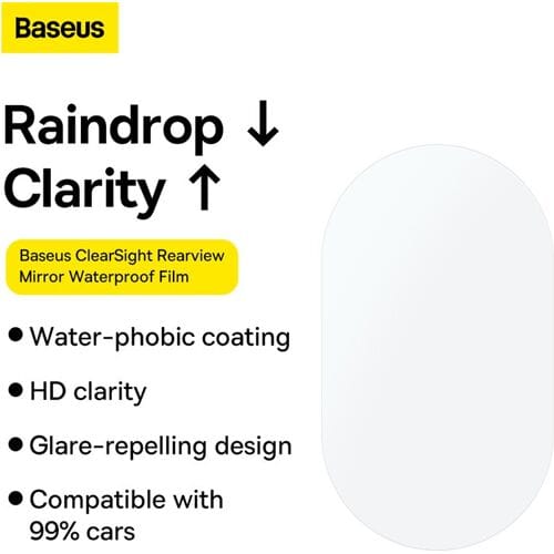 Baseus ClearSight Serie - Autospiegel Folie - Waterdicht - Anti-Condens - Krasbestendig