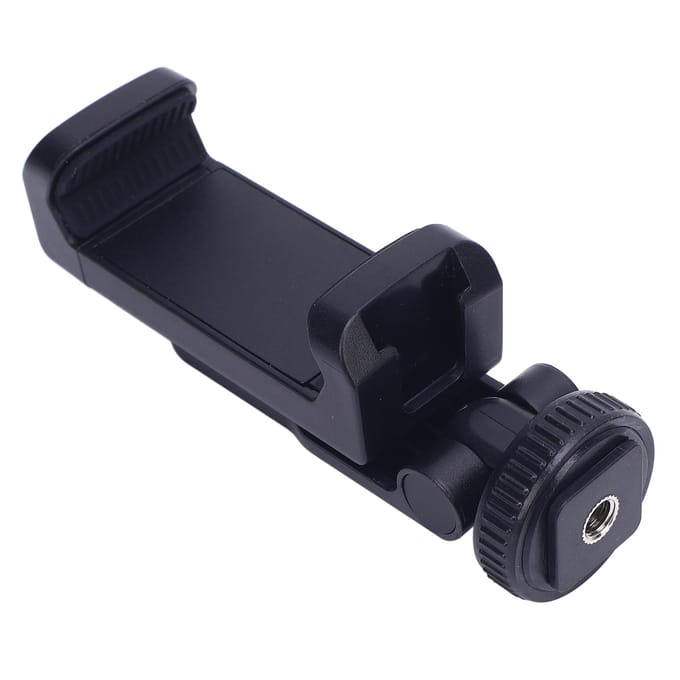 Telefoon Statief Mount Adapter met 1/4 Inch Schroef Dubbele Cold Shoe Verstelbare Hoek Smartphone Statief black