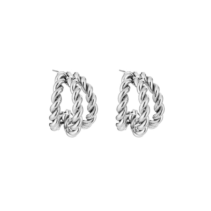 2 Love It – Twisted – Oorringen – Dames – Zilverkleurig – 2,4 cm