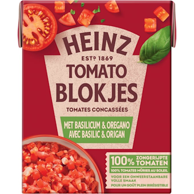 Tomatenblokjes met basilicum & oregano