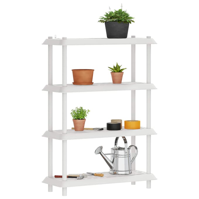 vidaXL - Plankenunit - 4-laags - 100 - x - 40 - x - 136,5 - cm - PP - Wit