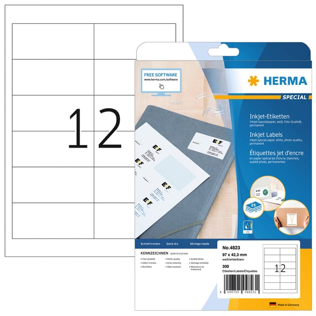 HERMA 4823 Wit Zelfklevend printerlabel printeretiket