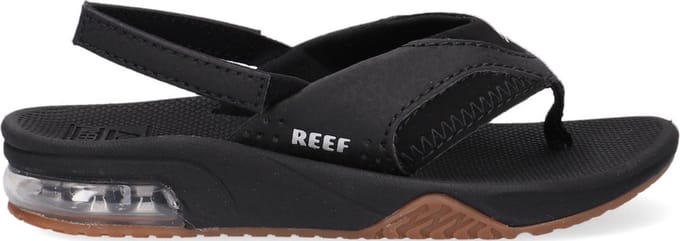 Reef Little Fanning Jongens Slippers - Black/Silver - Maat 19.20