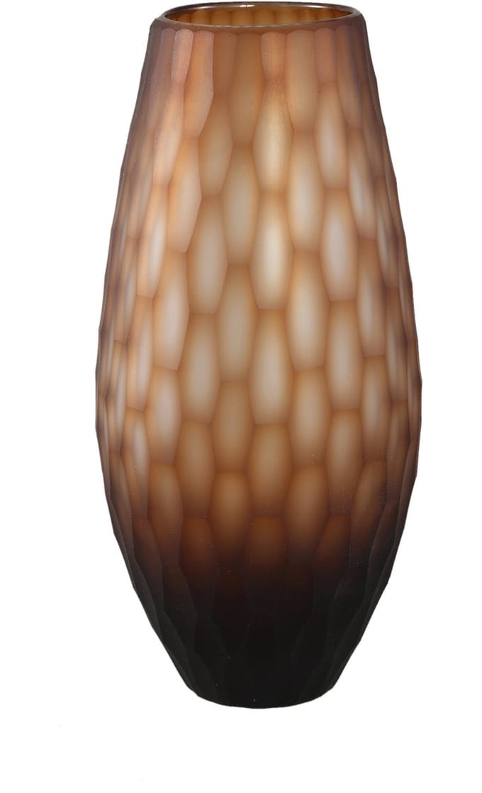 PTMD Niels Dark Brown Handcut Solid Glass Vase Round L