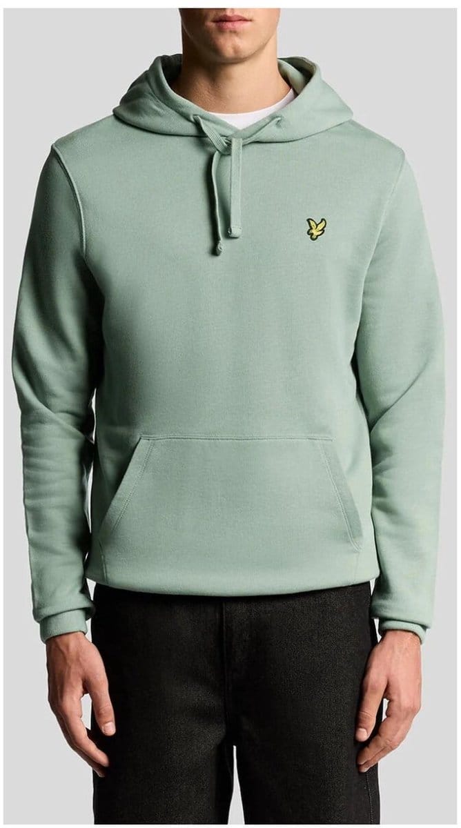 Hooded Cotton Sweatshirt with Front Pockets - Green