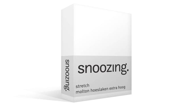 Snoozing - Stretch - Molton - Hoeslaken - Tweepersoons - 120/130/140x200 cm - Wit