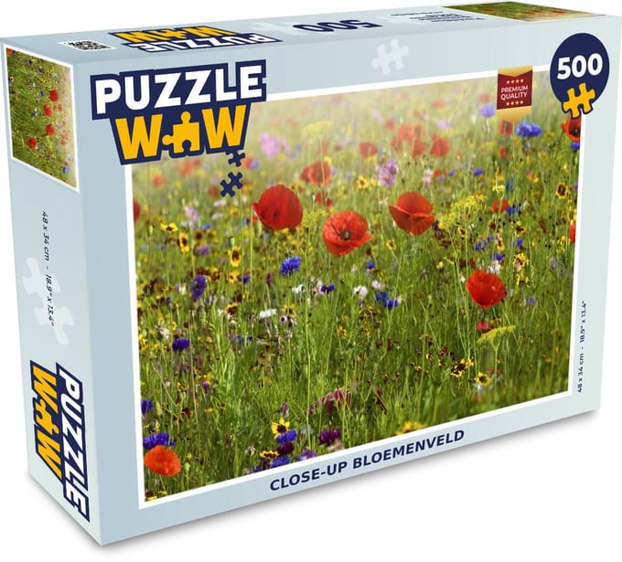 Puzzel Close-up bloemenveld - Legpuzzel - Puzzel 500 stukjes