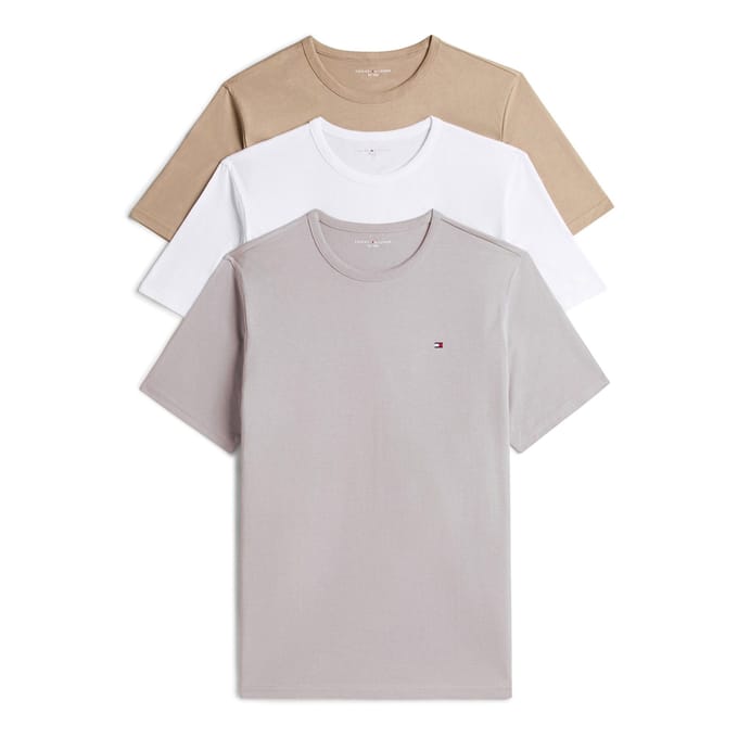 Tommy Hilfiger 3-pack Ss Tee Silver/taupe/white Taglia: S | Magliette basic Outlet | Uomo | Grigio