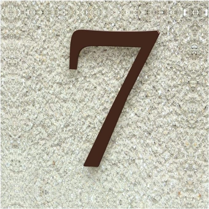 Huisnummer 7 - Adrescijfer - Huis Herkenning - Klassiek Lettertype - 30 cm - Mahoniebruin
