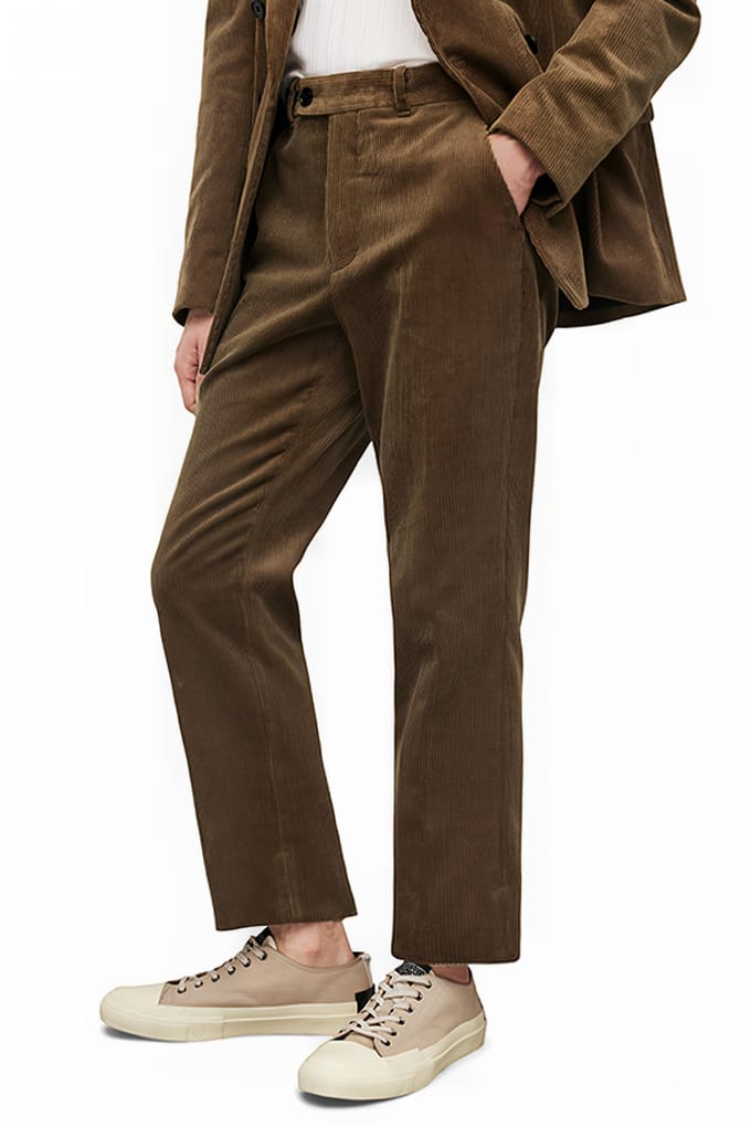 AllSaints Busco Trouser Worn Brown Größe: W28 | Bundfaltenhosen Outlet | Herren | Braun