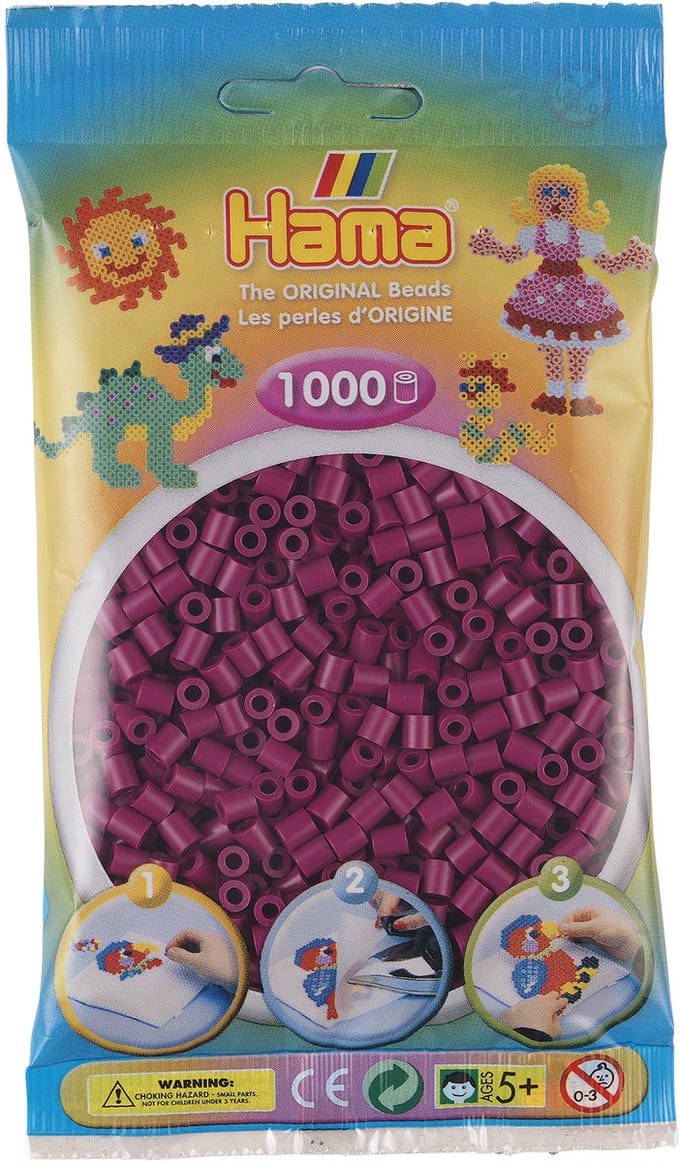 Hama Kralen 1000st nr. 82 pruim Strijkkralen & -parels