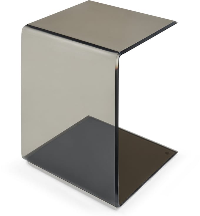 Bijzettafel Trölmapilu glas c vorm 60x40x40 cm donkergrijs [en.casa]