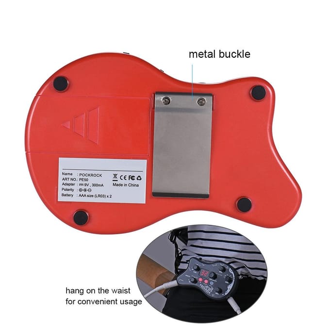 PockRock draagbare gitaar Effectpedaal met 15 effecten (ONS) Oplader UK Plug