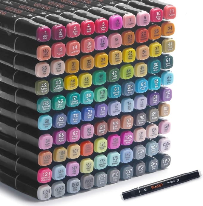 Alcohol Markers - Kleurpotloden Set - Alcoholgebaseerde Markers - Dubbele Tips - Sneldrogend - Voor Kunstenaars