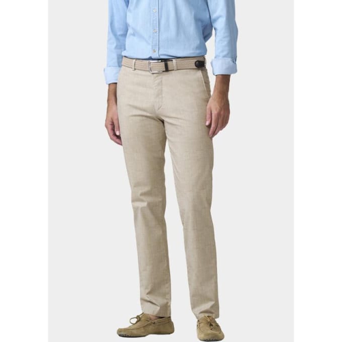 Meyer Broek Tone-on-Tone Comfort Stretch Check Beige / male