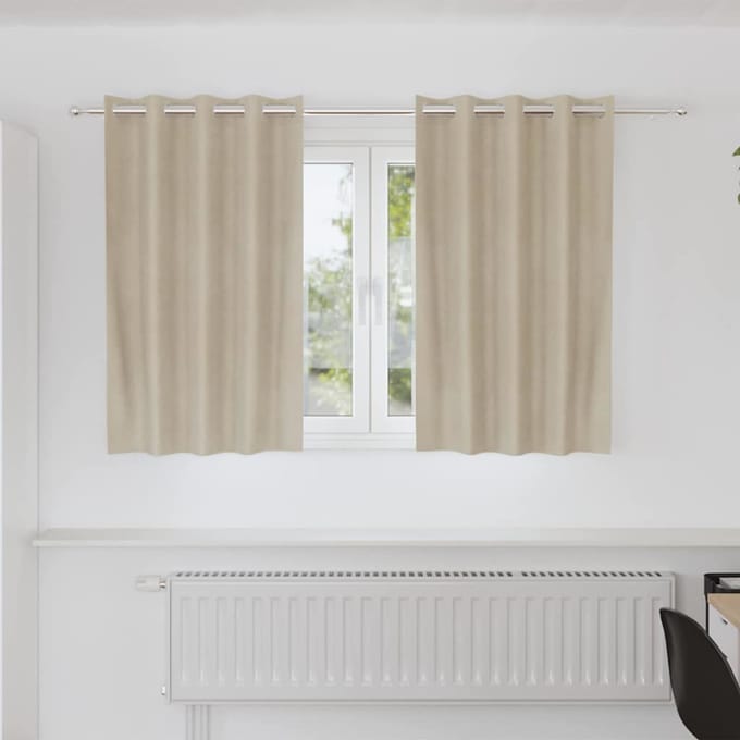 vidaXL - Gordijnen - 2 - st - Crèmekleurig - 140 - x - 140 - cm - fluweel