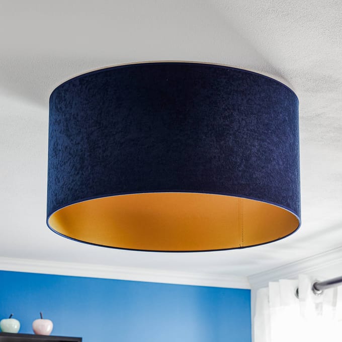 Duolla Plafondlamp Golden Roller Ø 60 cm donkerblauw/goud