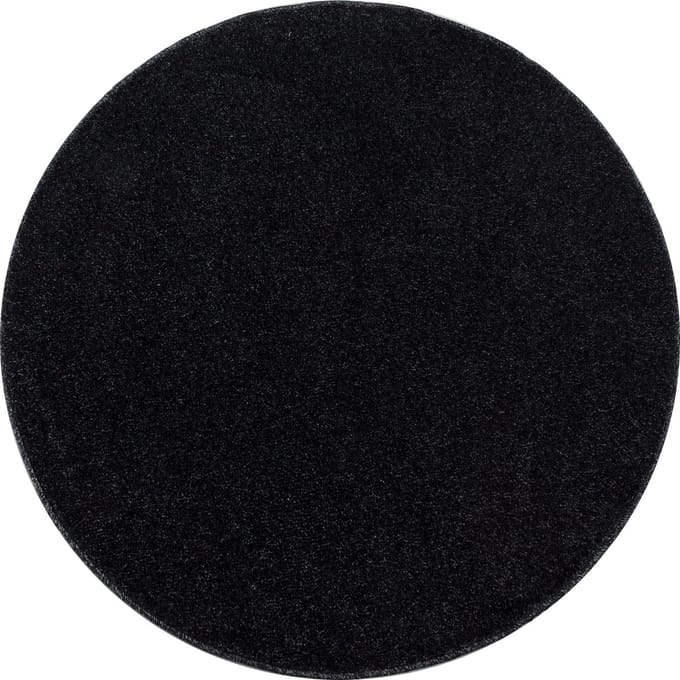Laagpolig vloerkleed Ata - antraciet - rond - O 160 cm