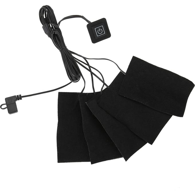 USB elektrische kleding vijf verwarmingselementen verwarmingselement verstelbare temperatuur warmer gereedschap black