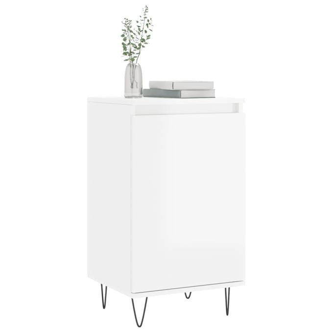 vidaXL - Dressoirs - 2 - st - 40x35x70 - cm - bewerkt - hout - hoogglans - wit