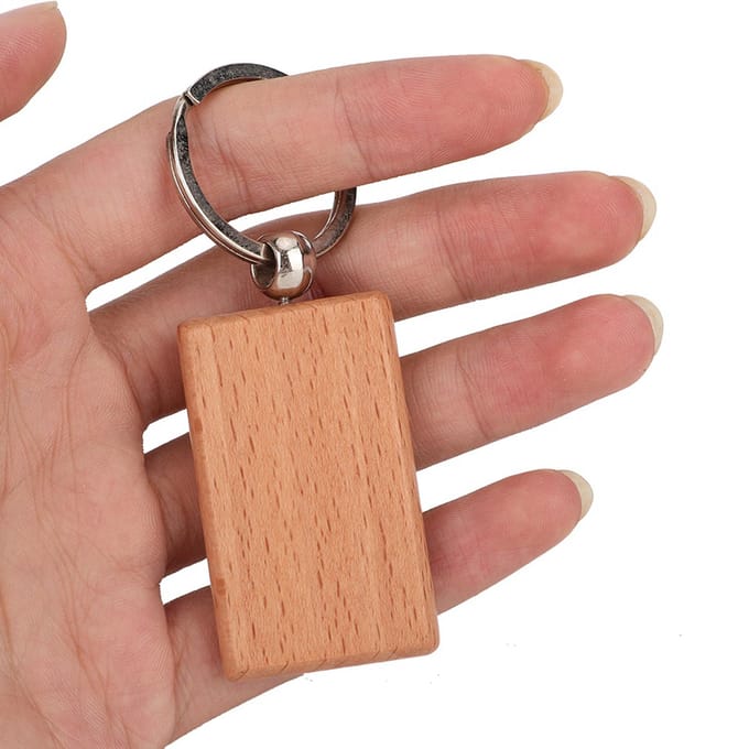 10 STKS Beukenhout Sleutelhanger Sleutellabels Sleutelhangers DIY Kleding Tas Decoratie brown