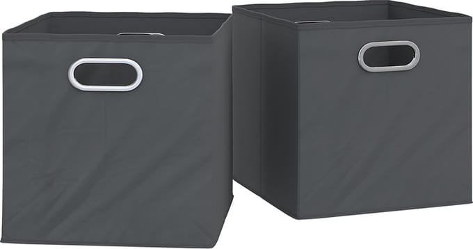 Vicco Opbergbox – 30 x 30 cm Set van 2 Antraciet