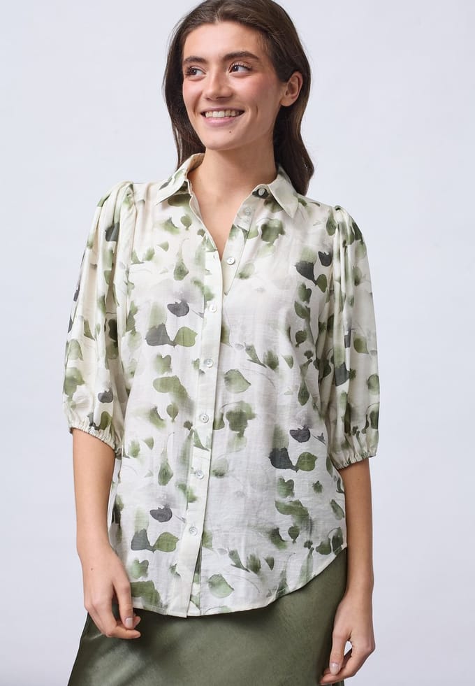SisterS point blouse Ella-sh82 19214 cream/green Maat - M