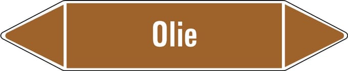 Olie leidingmarkering op vel 126 x 26 mm - 5 per vel