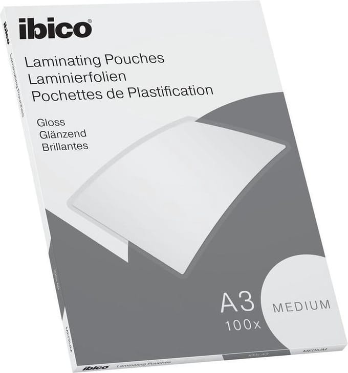 Ibico Basics A3 Lamineerhoezen, Glanzend - 100micron - 100 Stuks - Glashelder
