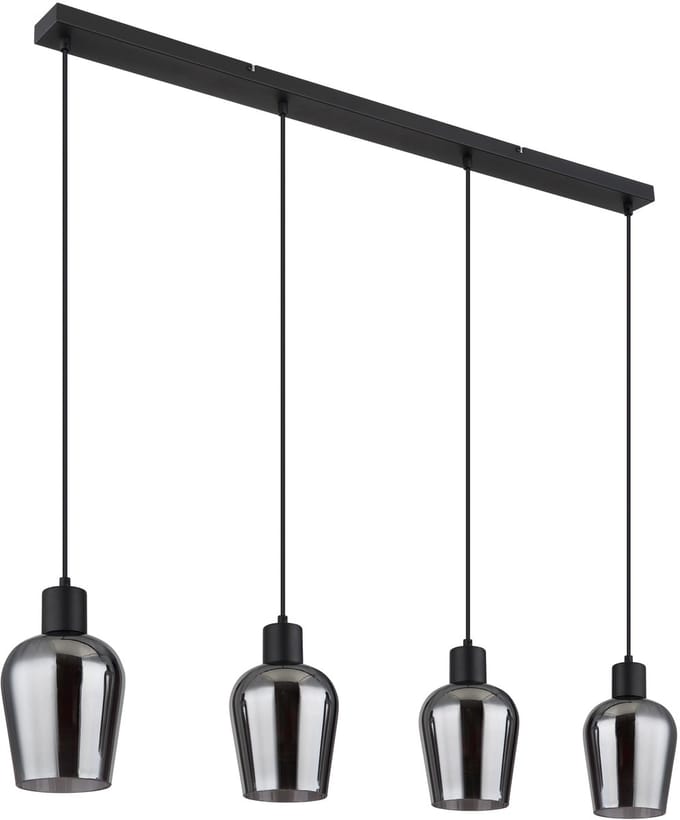 Hanglamp RYAN 13.5 cm 4-lichts Zwart, Smoked
