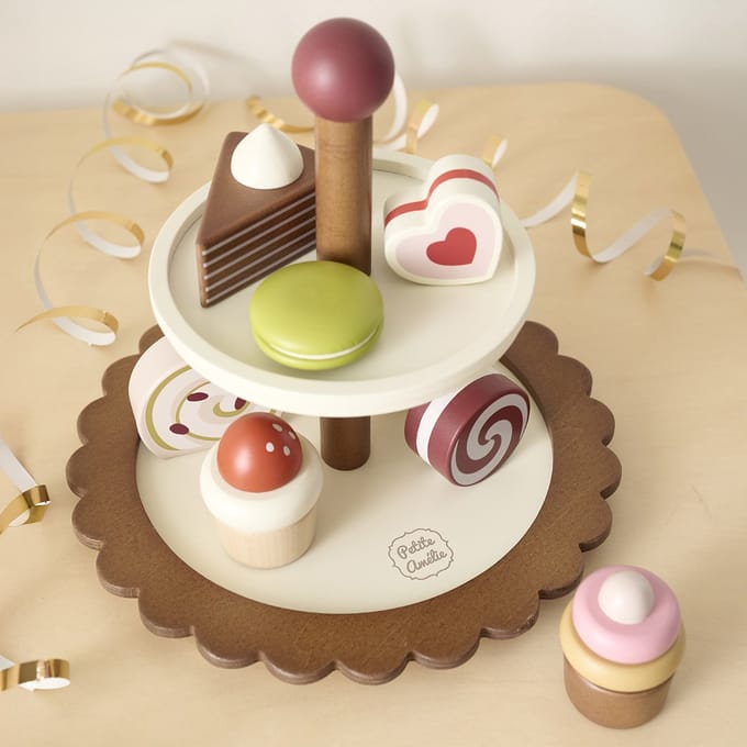 Petite Amélie ETAGÈRE MET GEBAK - NOYER
