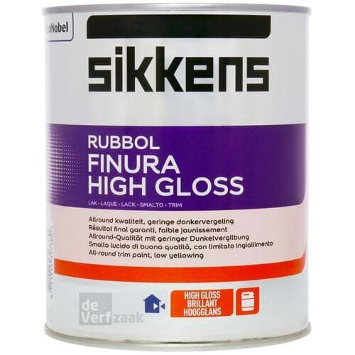 Sikkens Rubbol Finura High Gloss - Lakverf - Dekkend - Terpentine basis - Wit