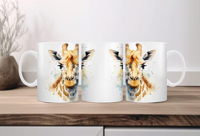 Auqarel koffiemok Giraf 1