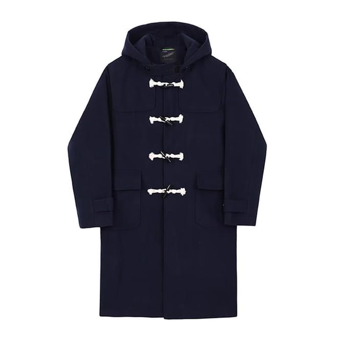 Winterwollen jas Heren Medium en Lang Heren Trenchcoat Losse Jas met Capuchon M black