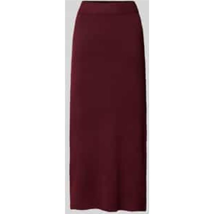 Gebreide midirok met loopsplit, model 'WHITNEY'