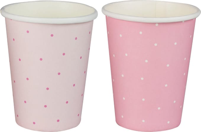 Polka Dot Wit & Roze - 8 stuks