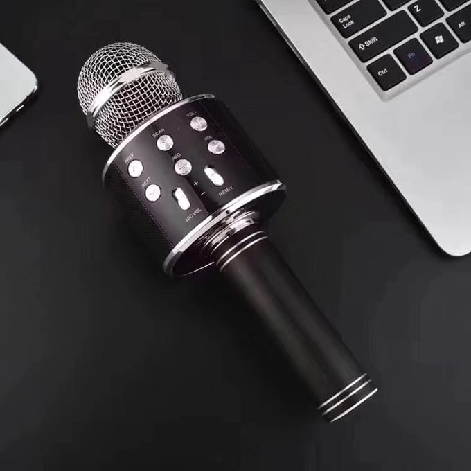 Wireless Microfoon/Bluetooth verbinding microfoon/HIFI Speaker Handheld KTV WS-858 kleur Zwart