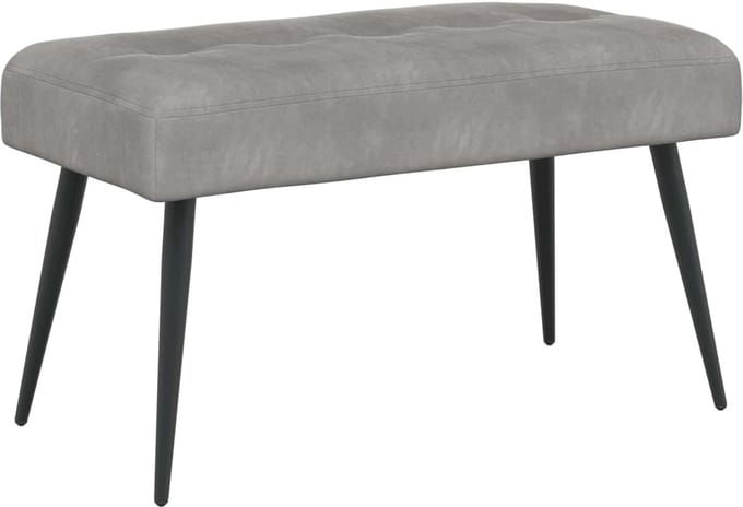 vidaXL - Bank - met - knopen - tufting - Lichtgrijs - 80 - x - 40 - x - 46 - cm - fluweel