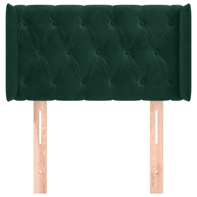 vidaXL - Hoofdbord - met - randen - 83x16x78/88 - cm - fluweel - donkergroen