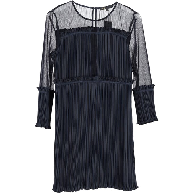 Maje Ritzy geplooide mini-jurk in marineblauw polyester